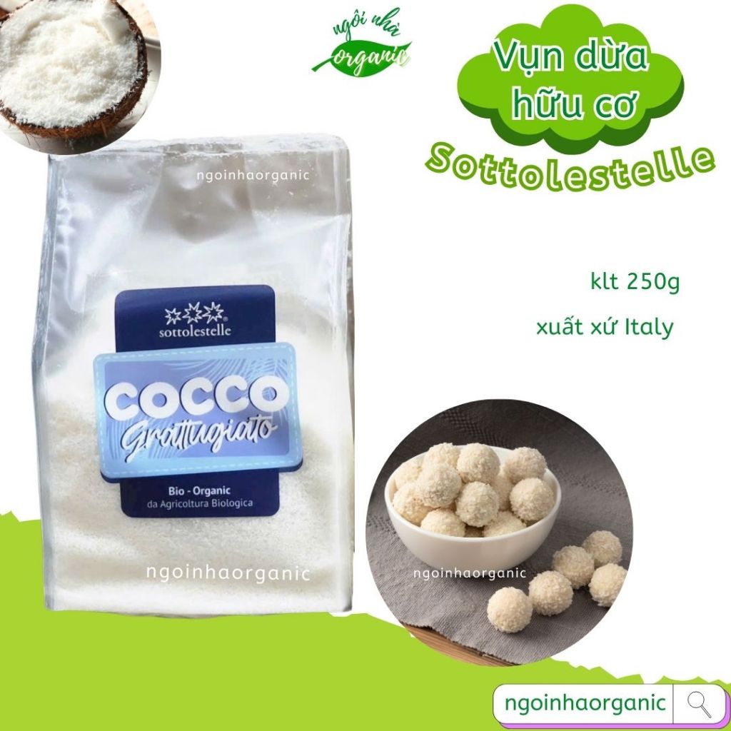 Vụn Dừa Hữu Cơ Organic Desiccated Coconut - khô mịn, làm topping, phủ bánh kẹo