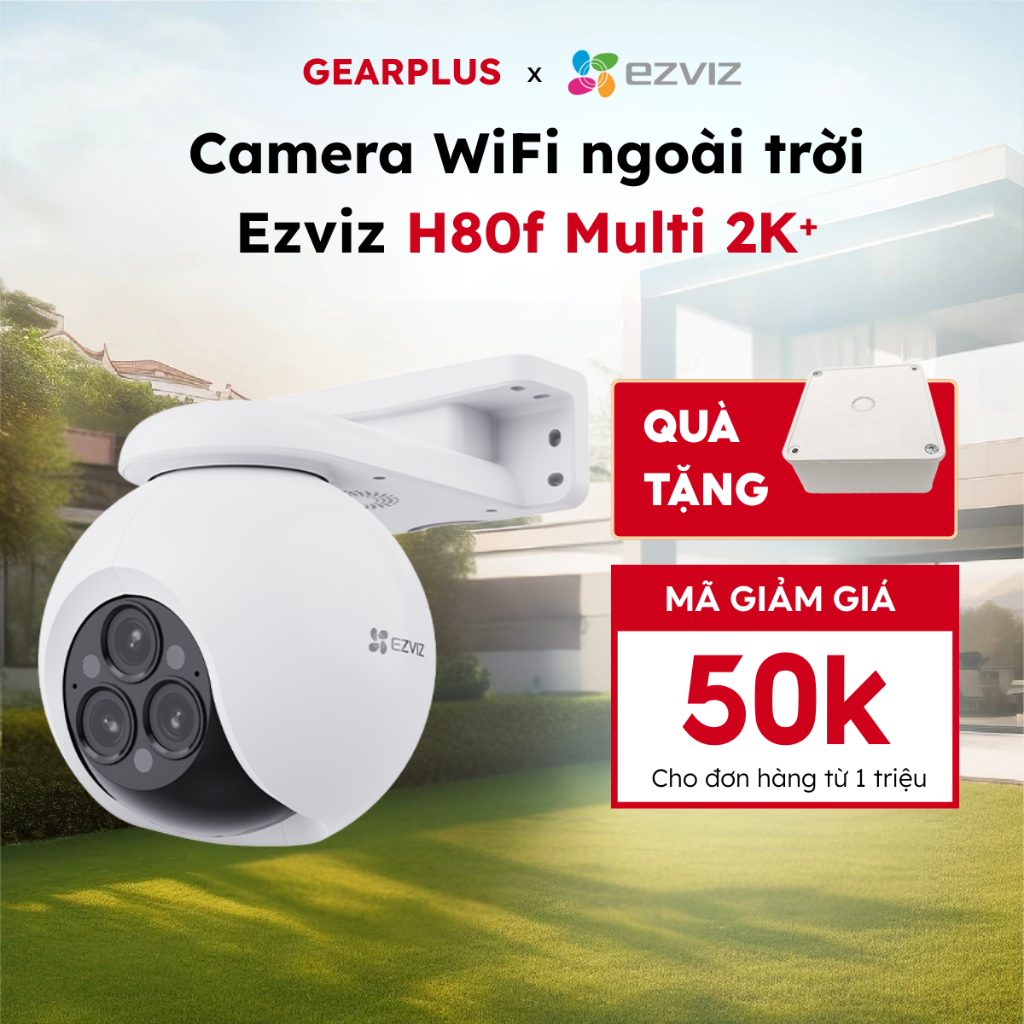 Camera EZVIZ H80f 3 Mắt 4K | WiFi Điều Khiển Ngoài Trời | Đàm Thoại 2 chiều |  Xem Hồng Ngoại 30m