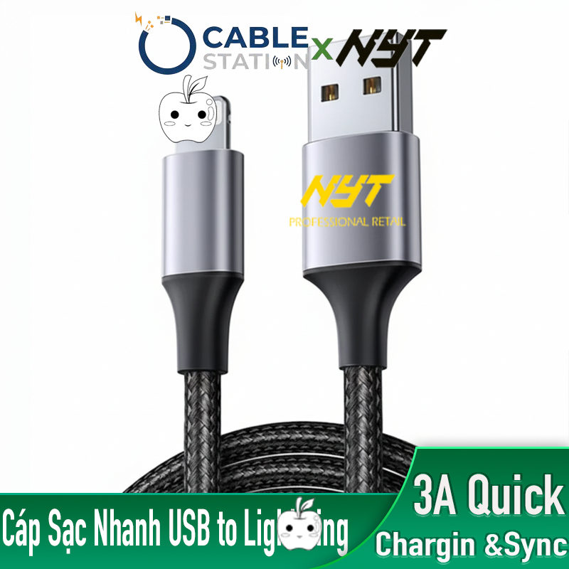 Dây cáp sạc Nhanh Phone 14, 13.... - Cáp Sạc USB to L | Cable station