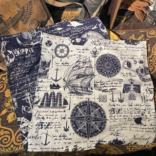  Khăn vuông Bandana Hoạ tiết Thuỷ thủ Caribbean Sailing 55x55cm 