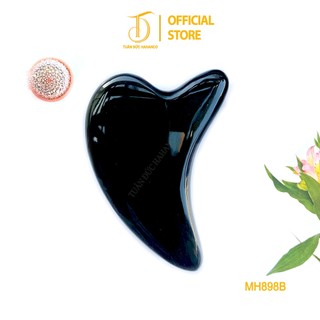 Dụng Cụ Massage Bằng Sừng Đen HAHANCO [MH898B] Hình Tim Làm Mịn Da Nâng Cơ Mặt Thư Giãn