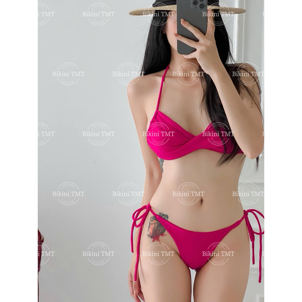 Bikini áo tắm hai mảnh bassi xoắn ngực quần lọt nhỏ siêu sang ( hàng cao cấp TMT) | BigBuy360 - bigbuy360.vn