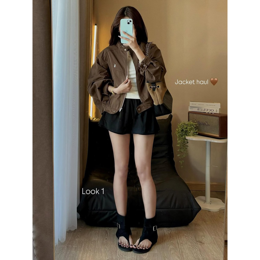 [HÀNG QC về sẵn] Áo khoác khaki 2 lớp thêu LOGO NGUA cổ trụ sang chảnh #622 | BigBuy360 - bigbuy360.vn