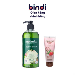 Combo sữa tắm Medimix 18 loại thảo dược 500ml - Tẩy da chết Odeon 100ml