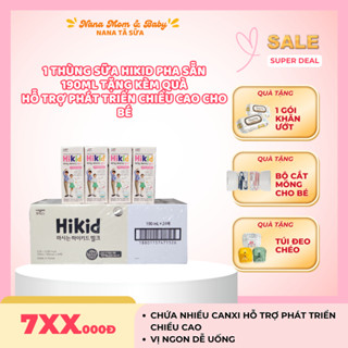 (Kèm quà) Sữa pha sẵn Hikid Hàn Quốc 190ml tiện dùng cho bé (1 thùng 24 hộp date 13/05/2026)