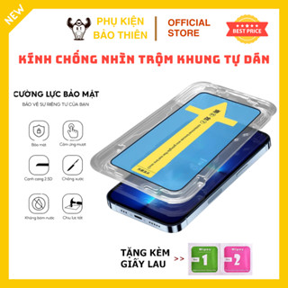  Cường lực chống nhìn trộm có khung tự dán cho iphone 11 12 13 14 15 16 pro max x xr xs max 7 8 plus 