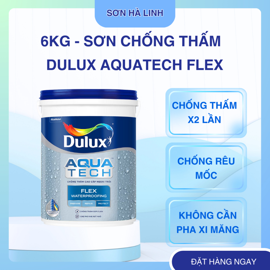 Sơn chống thấm màu cao cấp DULUX Aquatech Flex W759 (6kg)
