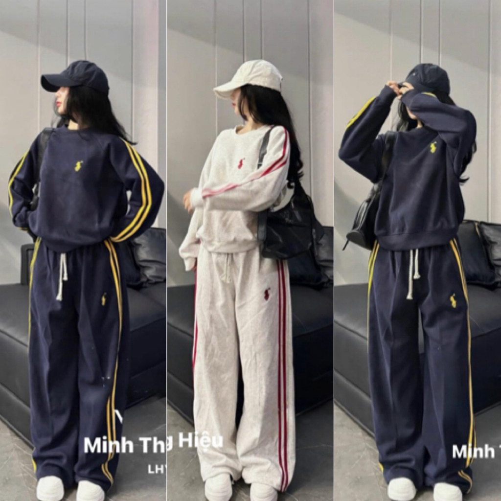 Set Bộ Thể Thao Nữ Cổ Tròn Vải Nỉ Bông A20