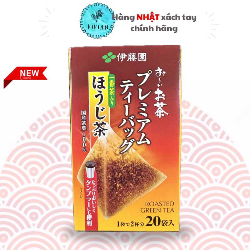 🇯🇵[NỘI ĐỊA NHẬT]🇯🇵Trà rang Houjicha Matcha Uji túi lọc Itoen Cao cấp 20gói Roasted Green Tea Premium