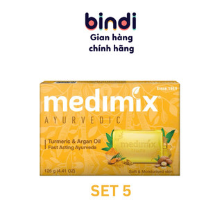  Set 5 Xà Phòng Medimix Nghệ & Dầu Argan 125g bánh 