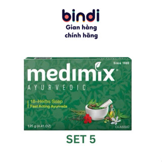 Set 5 xà phòng Medimix 18 loại thảo dược Ayurveda Tác Động Nhanh 125g/bánh