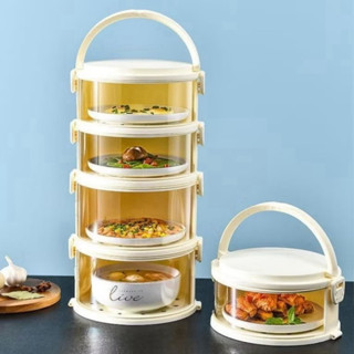 {top bán chạy} Lồng Bàn 5 Tầng Giữ Nhiệt, Bảo Quản Đồ Ăn Chống Bụi Và Công Trùng, Mẫu Mới Có Lỗ Thoát Hơi Nước