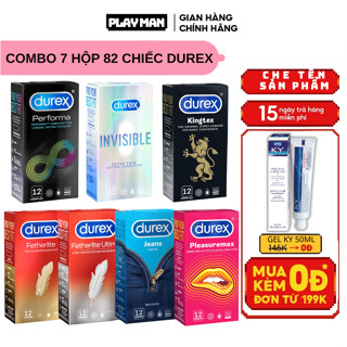 Combo 6 Hộp 70 Chiếc Bao Cao Su Durex, Siêu Mỏng, Gân Gai, Kéo Dài, Nhiều Gel. Durex Chính Hãng - PlayMan