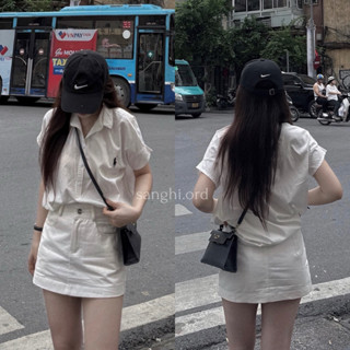  SET SƠ MI THÊU NGỰA MIX CHÂN VÁY CHỮ A nhà SANGHI  Có bán lẻ  