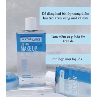  Nước Tẩy Trang Mắt và Môi Chuyên Dụng 2 lớp Maybelline New York Eye & Lip Makeup Tẩy sạch sâu 
