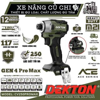 Máy siết vít dùng pin 21V Dekton M21-CV250PROMAX, không chổi than,thiết kế ngắn chỉ 117mm