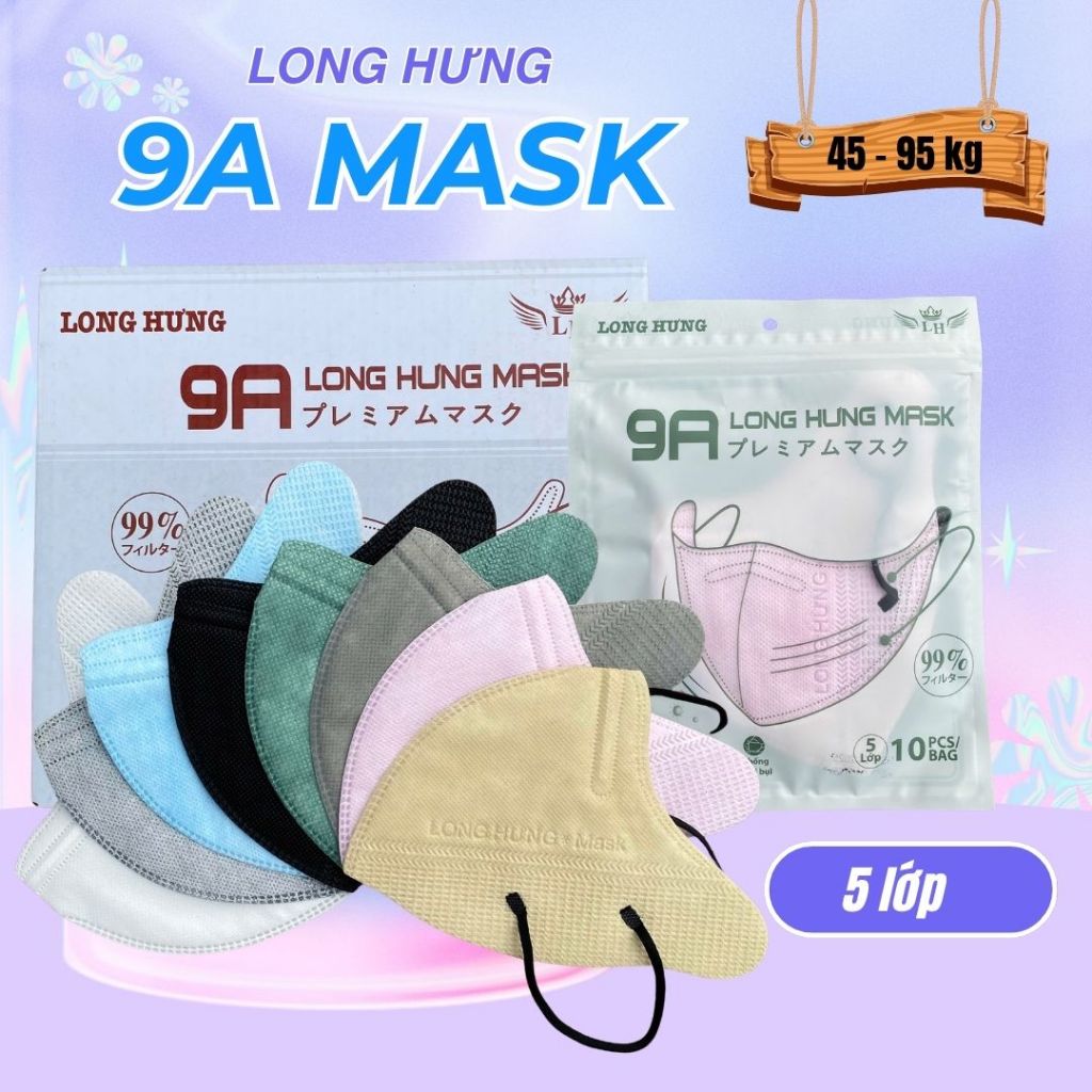 [Combo 300 Cái] Khẩu Trang 9A Chính Hãng Cao Cấp Che Nắng Toàn Phần, Chống Tia UV, che kín mặt