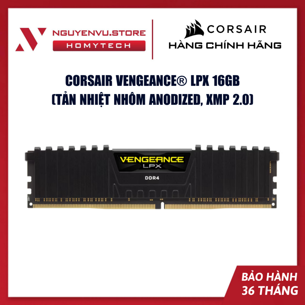 [FULL VAT] Ram Corsair VENGEANCE® LPX - Bus 3.200MHz DDR4, Tản nhiệt Nhôm anodized, XMP 2.0 - Hàng c
