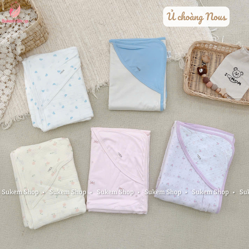 Chăn Ủ Nous Chất Xô Muslin Siêu Mềm & Thoáng Khí, Bảo Vệ Làn Da Bé Sơ Sinh, Ủ Choàng Nous