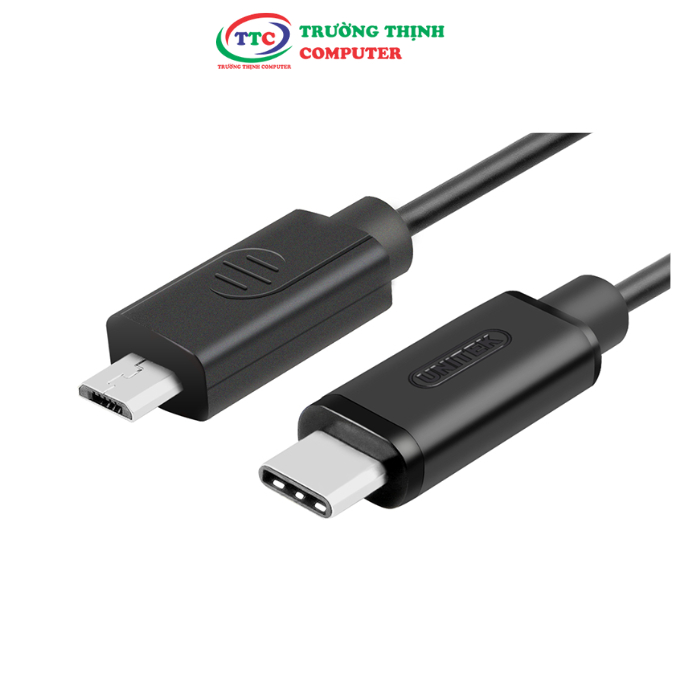 Cáp Type C to Micro USB chính hãng Unitek (Y-C 473BK) , hàng chính hãng fullbox , bảo hàng 18 tháng , 1 đổi 1 nếu lỗi