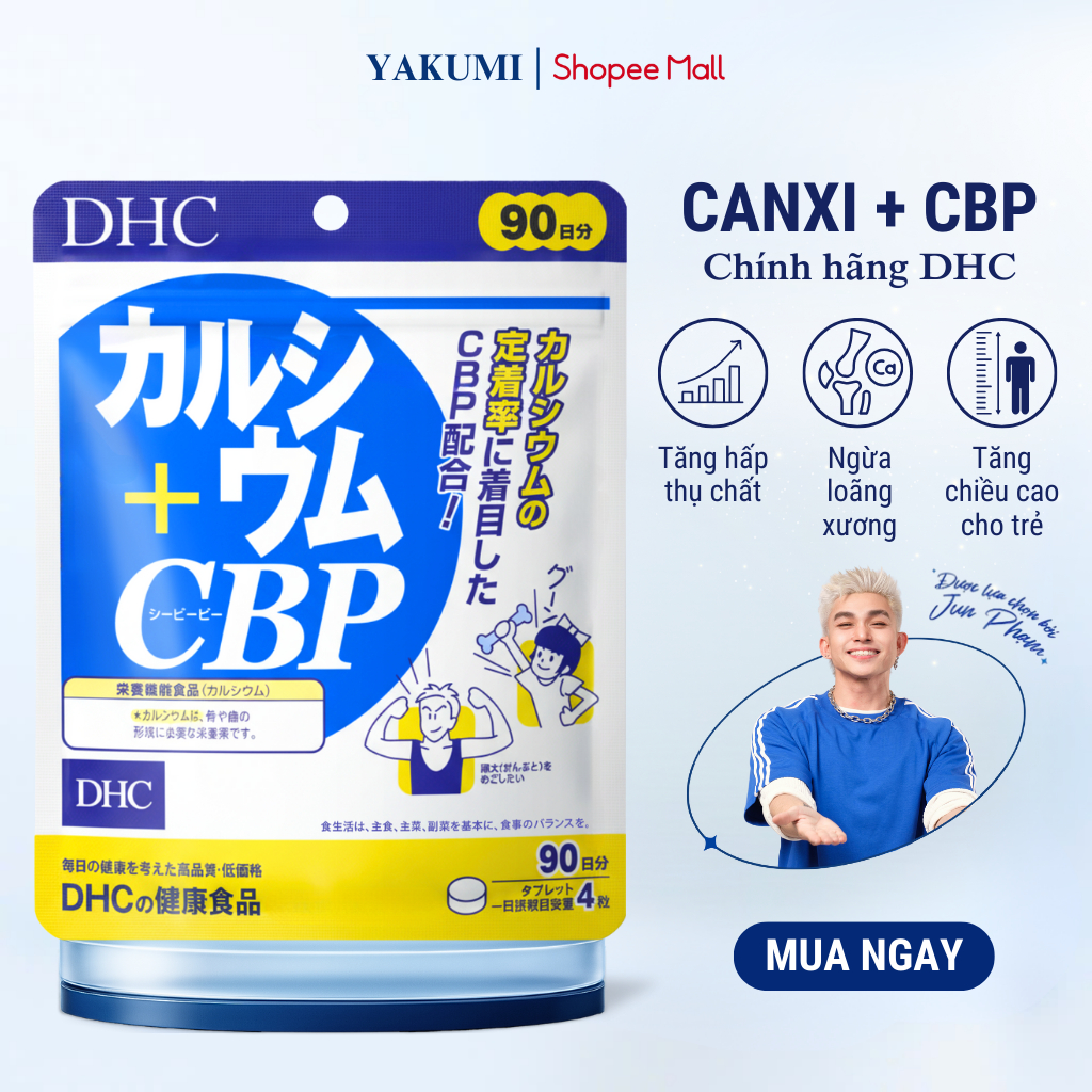 Viên Uống Canxi DHC Calcium + CBP - Xương Khớp Chắc Khỏe [120 Viên/ 30 Ngày - 360 Viên/ 90 Ngày]