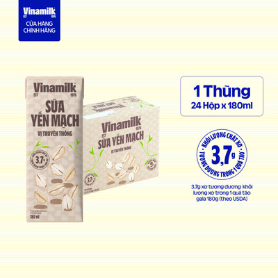 Thùng 24 Hộp Sữa Yến Mạch Vinamilk 180ml