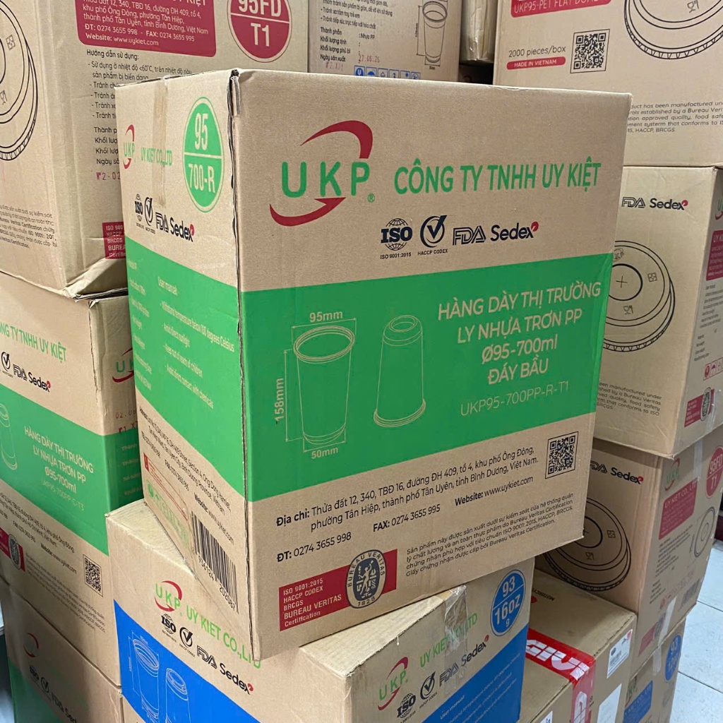 Sỉ Nguyên Thùng 1000 Ly Nhựa Đáy Bầu Chịu Nhiệt PP UKP