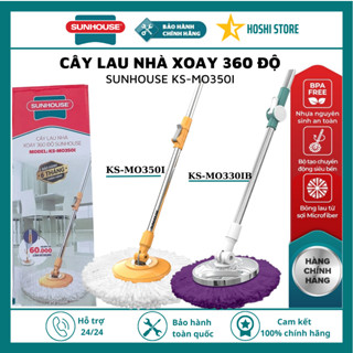 Cây lau nhà xoay 360 độ SUNHOUSE KS-MO350I/ KS-MO330IB , bông thấm hút tốt, phù hợp nhiều loại chậu