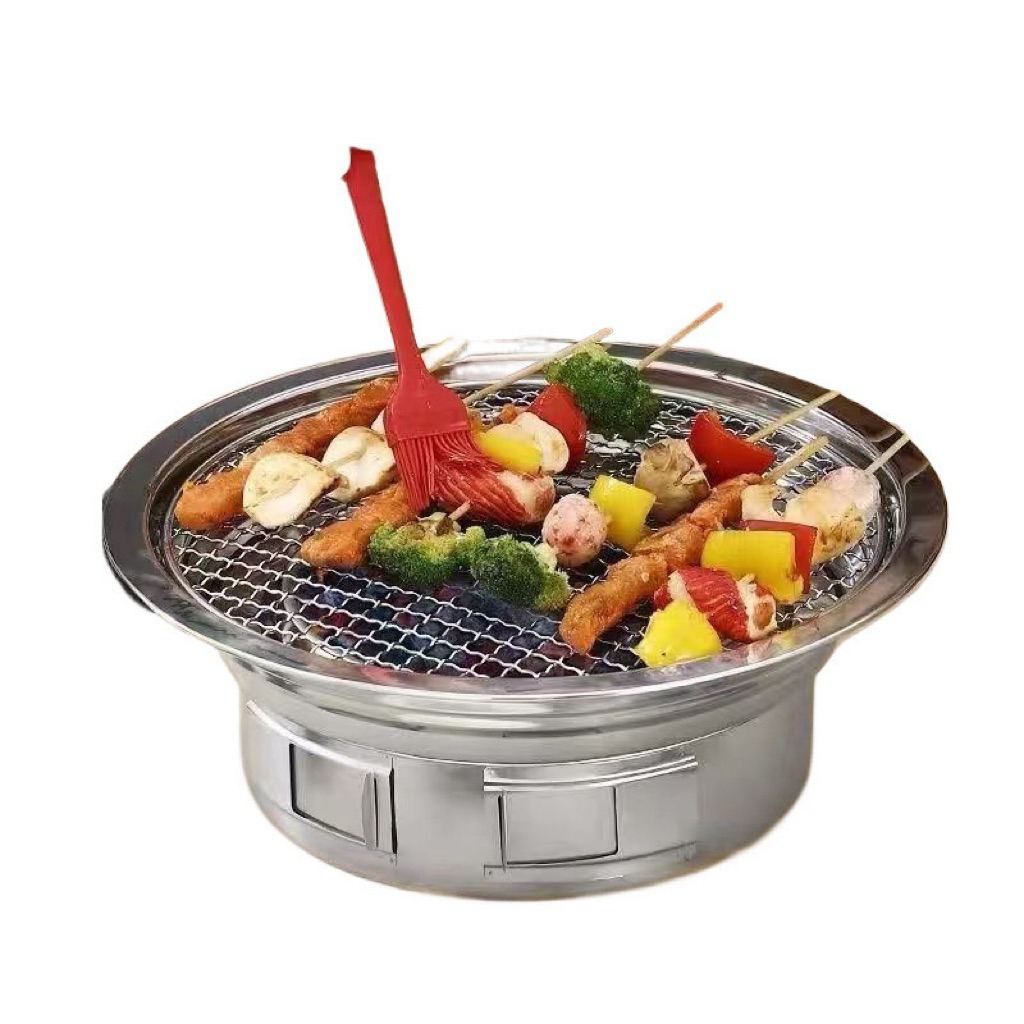 Bếp nướng than hoa ngoài trời, bếp nướng than inox âm bàn