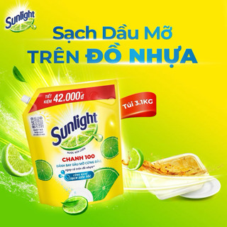 NƯỚC RỬA CHÉN SUNLIGHT TÚI CHANH 3.1Kg