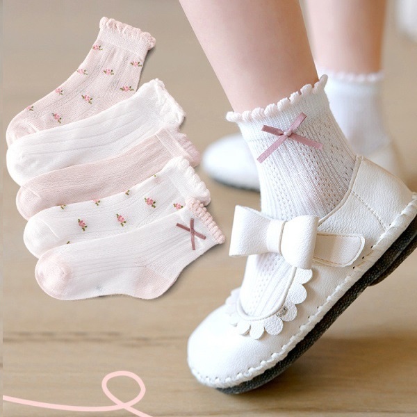 Set 5 Đôi Tất Cao Cổ Cho Bé Trai Bé Gái 1-12 Tuổi Tiểu Thư T86