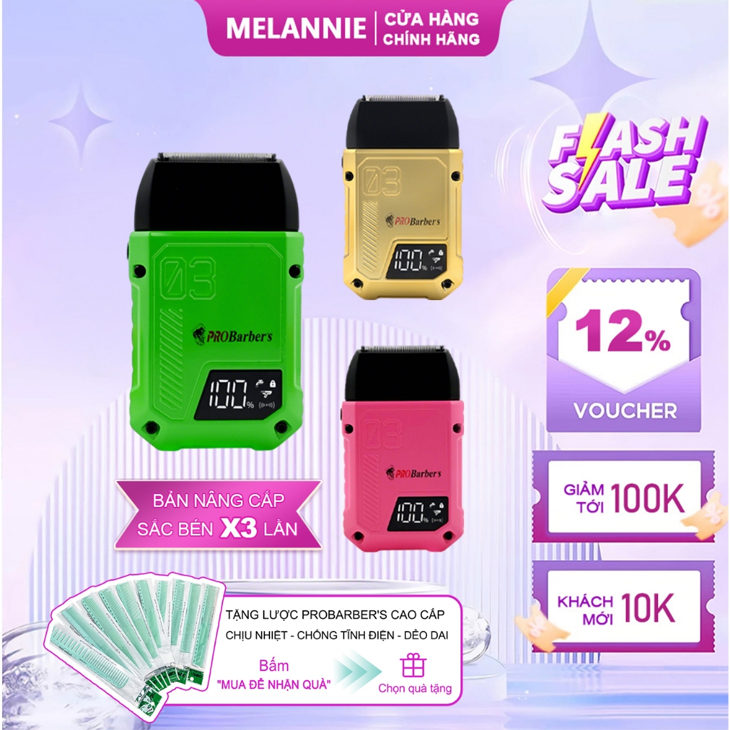 [CHÍNH HÃNG] Máy Cạo Râu Khô Mini Thế Hệ Mới IPRO ProBarber's S1108 Không Rát Cạo Nhanh Chuẩn Salon