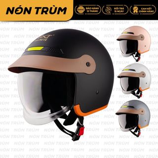  Mũ bảo hiểm 3 4 chính hãng kính âm Gxt Gx139 kèm lưỡi trai màu nâu năng động cho nam nữ đi xe máy 