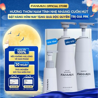 Combo Dầu gội sạch gàu Fanmen 350ml Sữa rửa mặt muối biển chết sạch sâu 100ml và Sữa tắm hương Bluesea nam tính 350ml