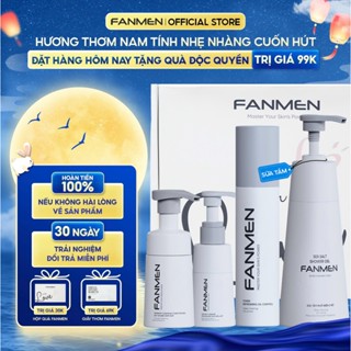 Combo Vệ Sinh Nam Trọn Bộ Quà Tặng Nam Sữa Rửa Mặt, Sữa Tắm, Nước Cân Bằng Da và Bọt Vệ Sinh Fanmen Dành Cho Nam Giới