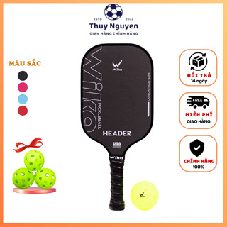 Vợt Pickleball Wika Header Chính Hãng, Vợt Đánh Bóng Pickleball Chất Liệu T1000 Đan Chéo,Trọng Lượng Siêu Nhẹ Full Box