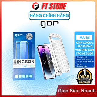  Kính cường lực Gor Không viền đen MA-88 Trong suốt có khung trợ dán hạn chế vân tay siêu mỏng 