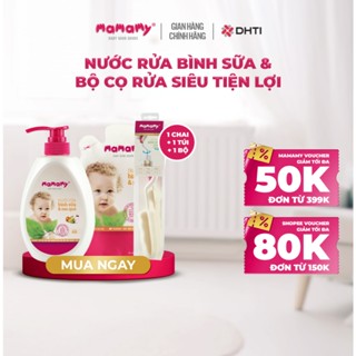 Nước rửa bình sữa Mamamy an toàn cho bé, rửa được rau củ quả thành phần thiên nhiên, an toàn chai/túi 600ml