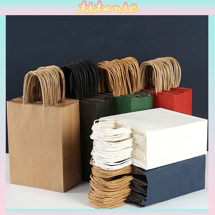 combo 10 🧀Túi giấy kraft có quai cao cấp nhật bản, túi giấy xi măng, túi kraft, túi đựng quà tặng