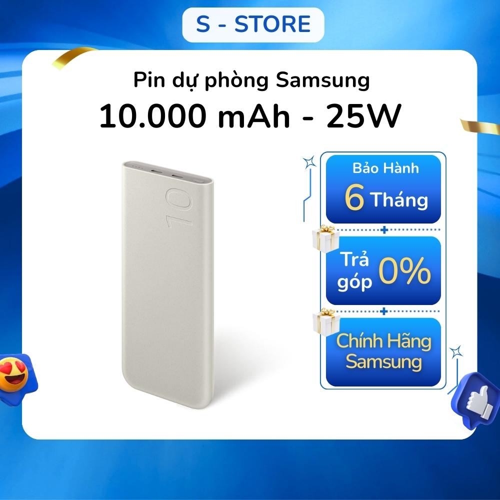 [HỎA TỐC]  Chính hãng - Sạc dự phòng Samsung 10000 mAh 25W cổng type C EB-P3400 - New nguyên seal - 