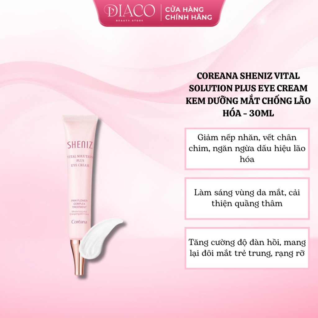 COREANA SHENIZ VITAL SOLUTION PLUS EYE CREAM - KEM DƯỠNG MẮT CHỐNG LÃO HÓA - 30ML