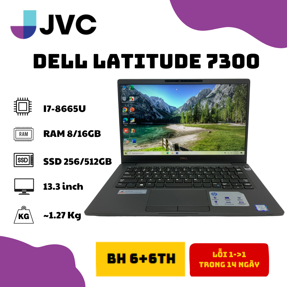  LAPTOP xách tay giá rẻ DELL LATITUDE 7300 I7-8665U RAM 8 SSD 256GB 