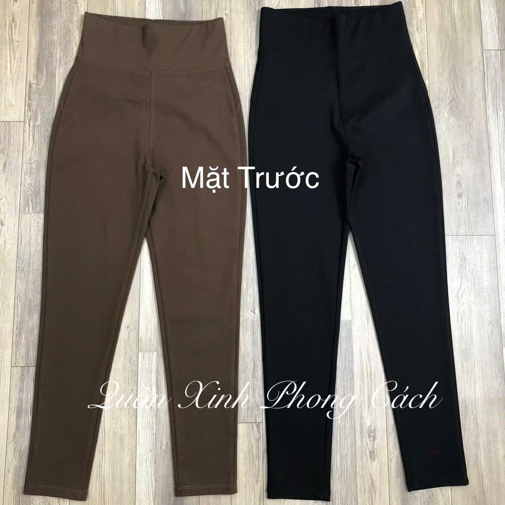 Quần Legging Nữ Cạp Cao Ken Bụng Nâng V3, Vải Umi Hàn Co Giãn 4 Chiều Ko Túi