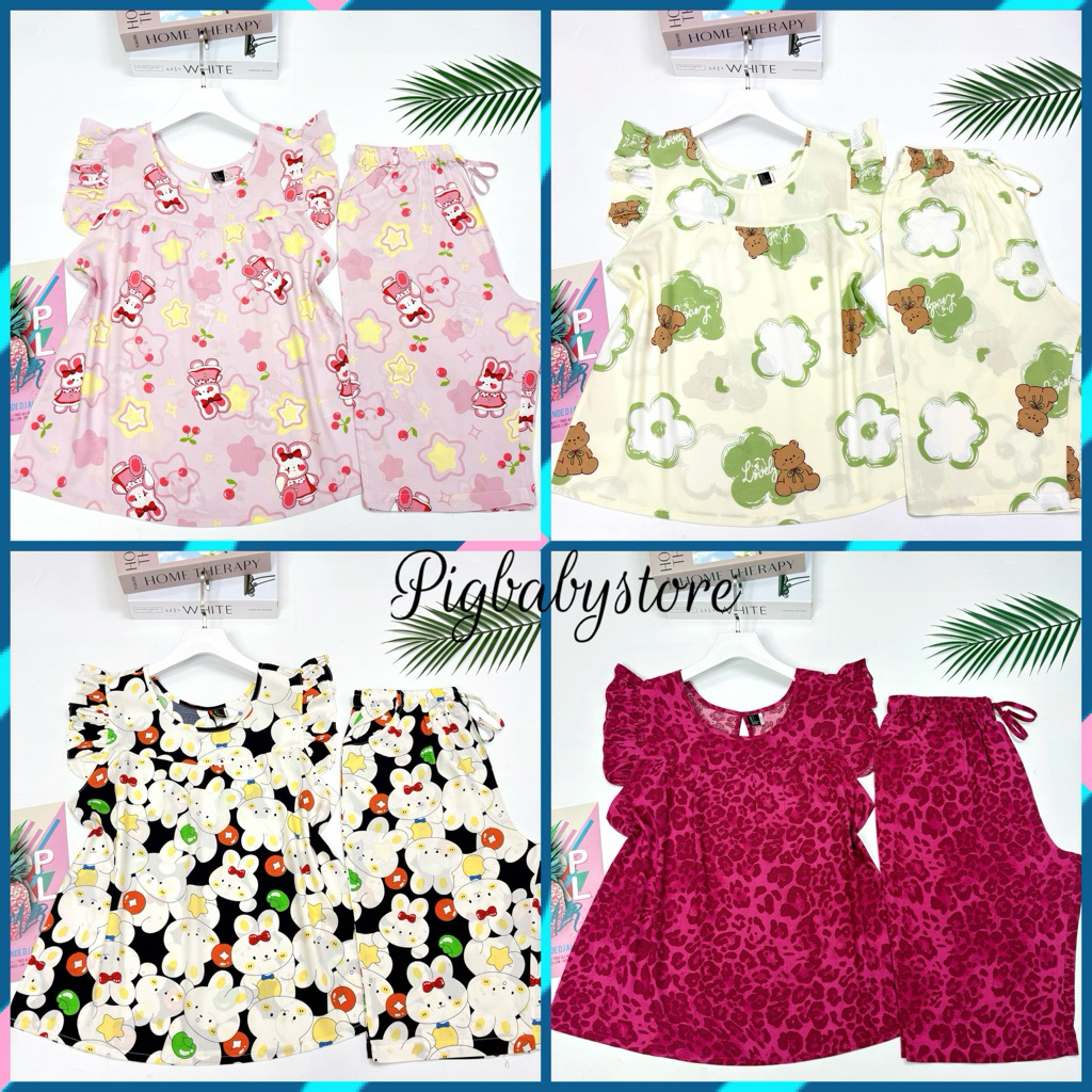 Đồ Tole Nữ Mặc Nhà, Bộ Tone Lanh Cánh Tiên Quần Lửng 40-75kg Đồ Ngủ Bigsize - Pigbabystore