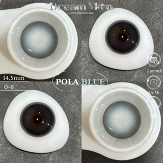 (CÓ CẬN 0-6đ) Kính Áp Tròng Xanh Trầm - Lens Blue Pola size Giãn Vừa 14.5mm - Dreamoon Sam Eyes