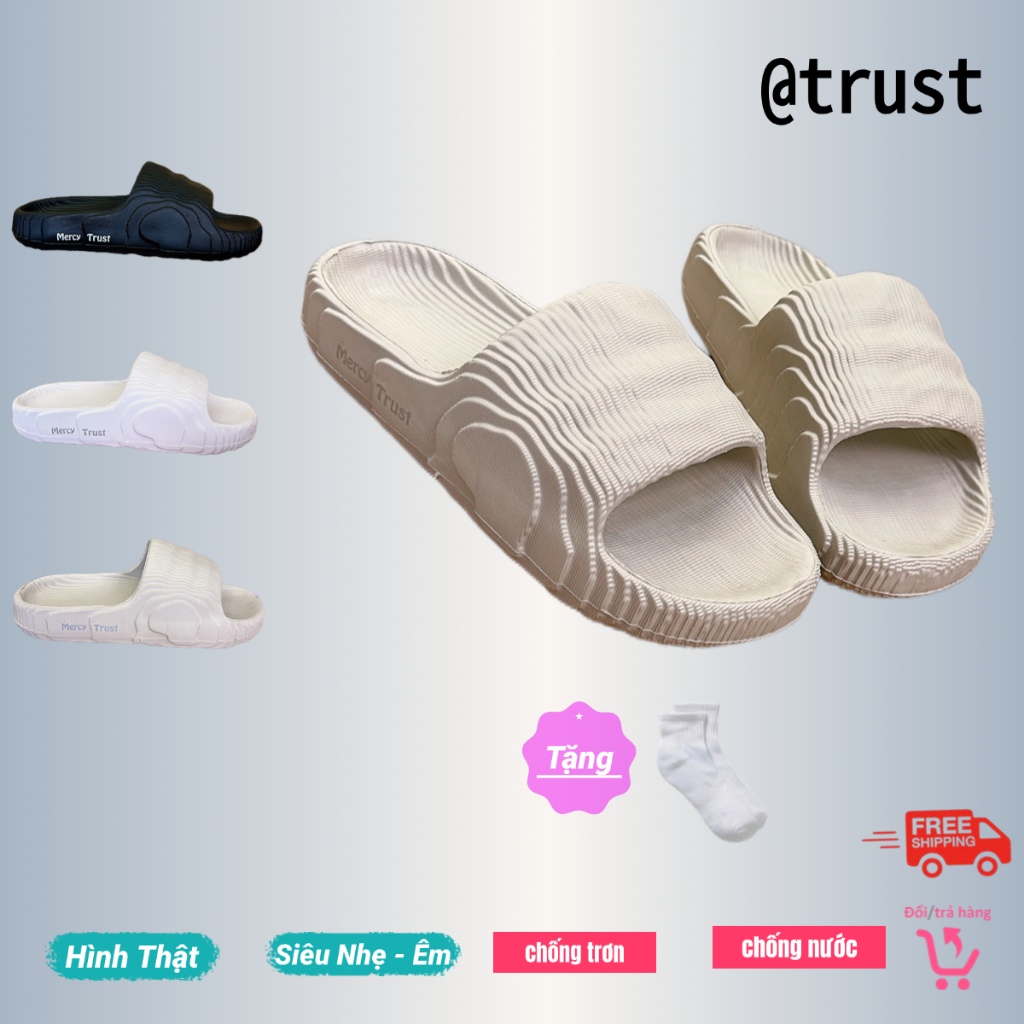 [CHÍNH HÃNG + Tặng Vớ] Dép Đúc MERCY TRUST ADILET Nguyên Khối Nam Nữ Quai Ngang - Sản Phẩm Được BẢO HÀNH
