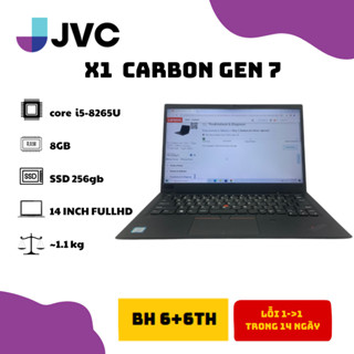 Laptop Vip Giá Rẻ Lenovo thinkpad x1 carbon gen 7(LTE) Core i5 8265U Ram 16gb SSD 512 Pin>3h