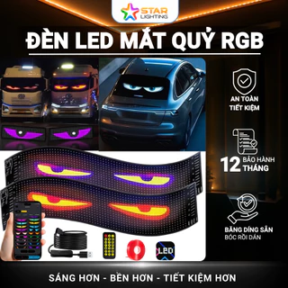 Đèn LED mắt quỷ RGB trang trí xe ô tô, 5 kích thước cổng vào USB 5V - Remote, App, Music, Clock/Date