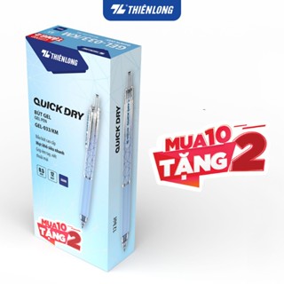 [Mua 10 Tặng 2] Hộp 10 Bút gel, bút gel bi Thiên Long, ngòi 0.5mm, mực xanh/tím/đen, tặng thêm 2 bút cùng loại