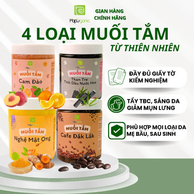 Muối Tắm Spa Tẩy Tế Bào Chết Trắng Da, Ngừa Mụn Lưng Từ Thiên Nhiên An Toàn Lành Tính Hapuganic 400g